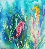 Sea Horses Watercolor