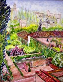 Alhambra, Jeneralife palace Watercolor