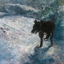 Elizabeth Ennis's Black Dog in the Snow