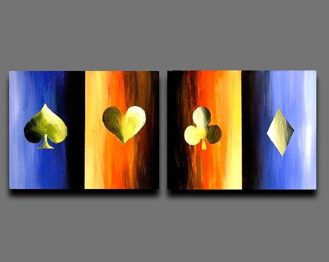 POKER ART#7  - Similar paintings can be re-created upon request. Please contact me for details. Thank you.