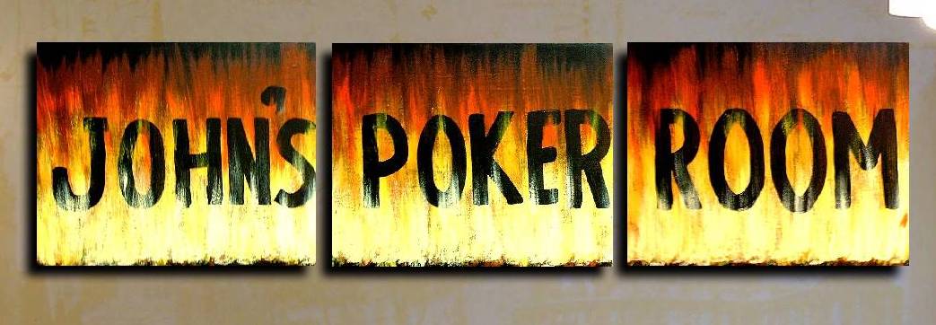 PERSONALIZED POKER ROOM FIERY SIGN