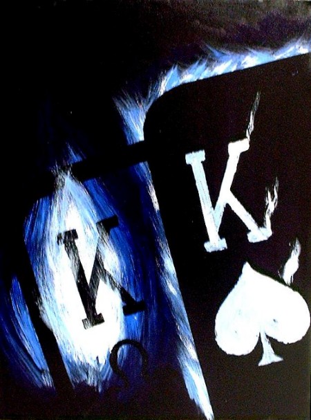 BLUE FLAME POCKET KINGS COWBOYS POKER ARTS DECOR WPT WSOP