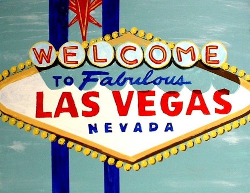 Teo Alfonso's Huge Las Vegas Sign painting (Acrylic)