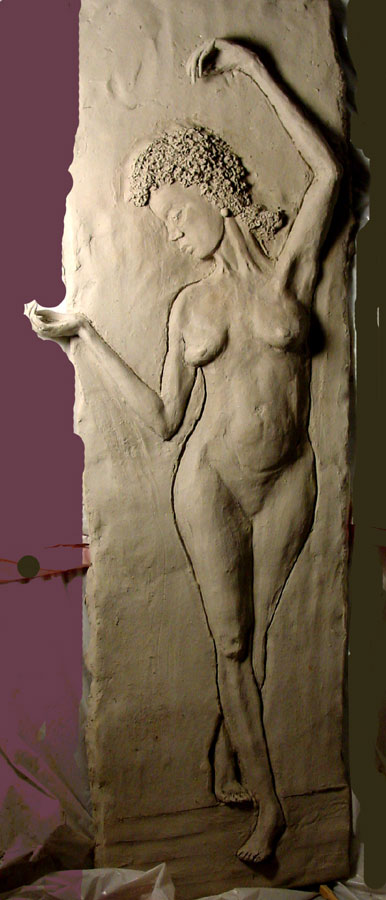 Judith dancing relief UNFINISHED NOT FIRED