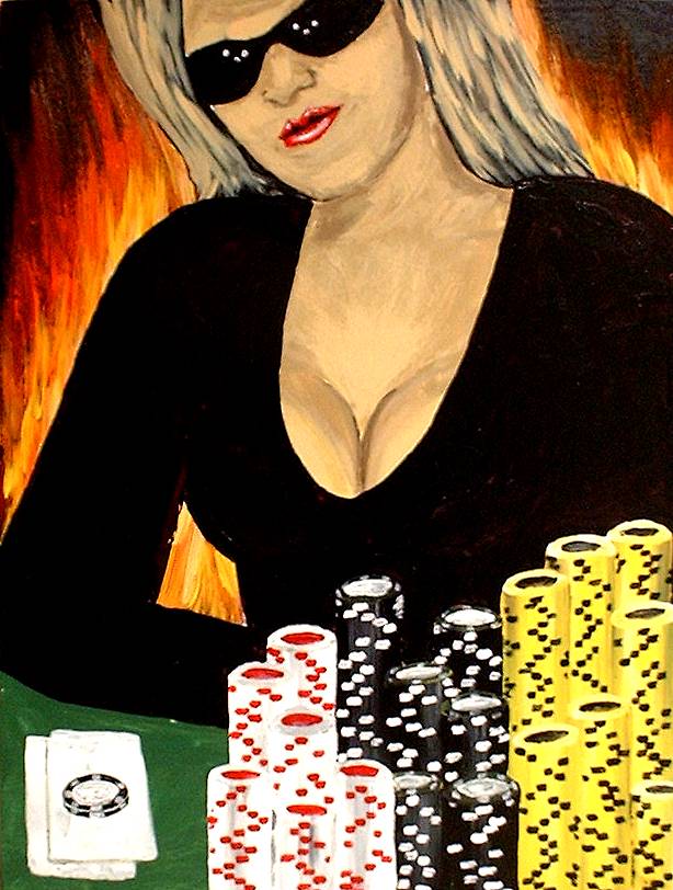 NEW LADY IN BLACK POKER PLAYER