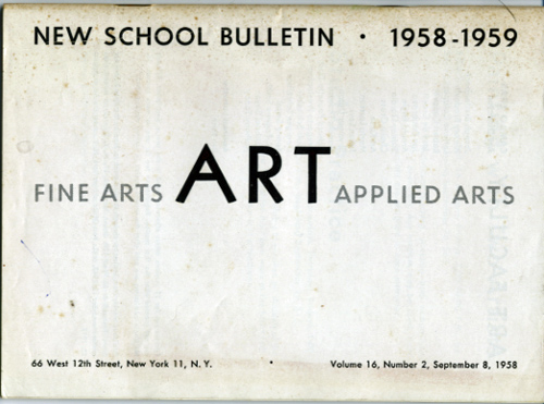 New School Bulletin (1958-9)
