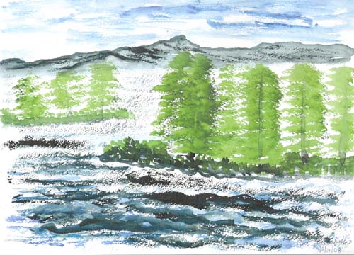 Lake, Trees and Hills #85
