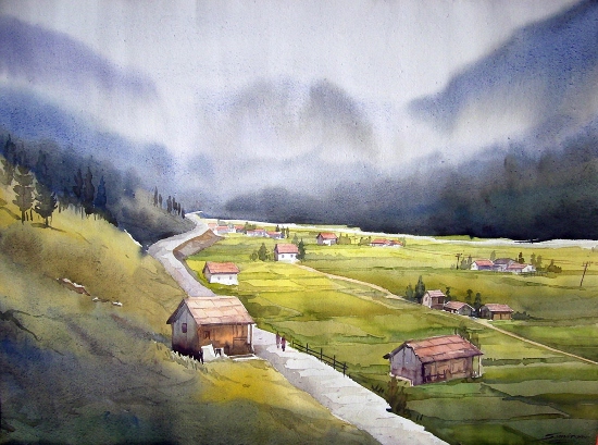 Landscape of Himalaya Village