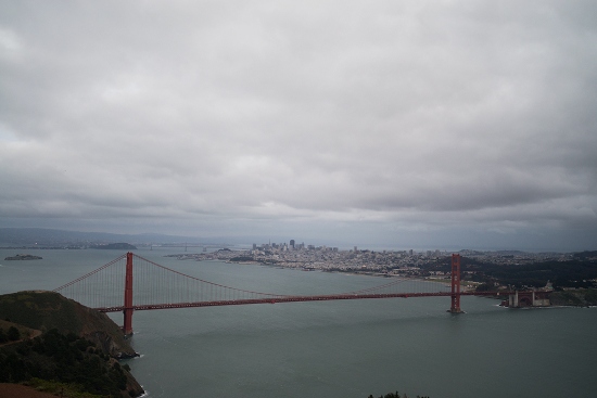 Golden Gate Bridge on overcast day