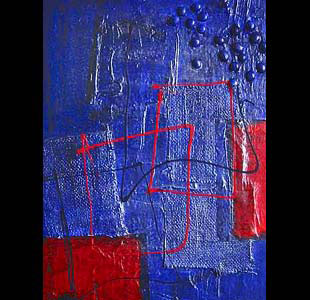 blue with red squares