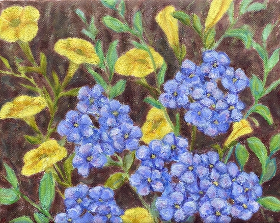 Lemon & Blue Flowers