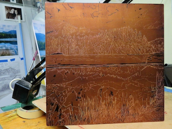 Copper plate with ground