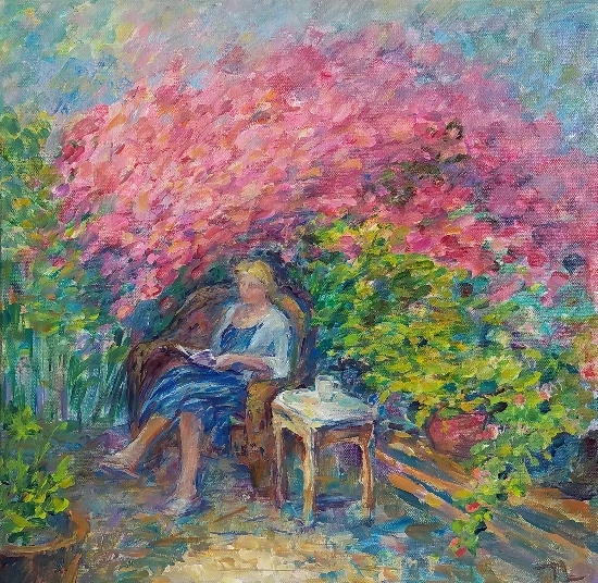 Sitting in The Shade of Bougainvillea