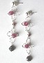 Cori Morenberg's Red Garnet & Ruby Quartz Sterling Silver Wire-Wrapped Dogwood Flower Post Earrings